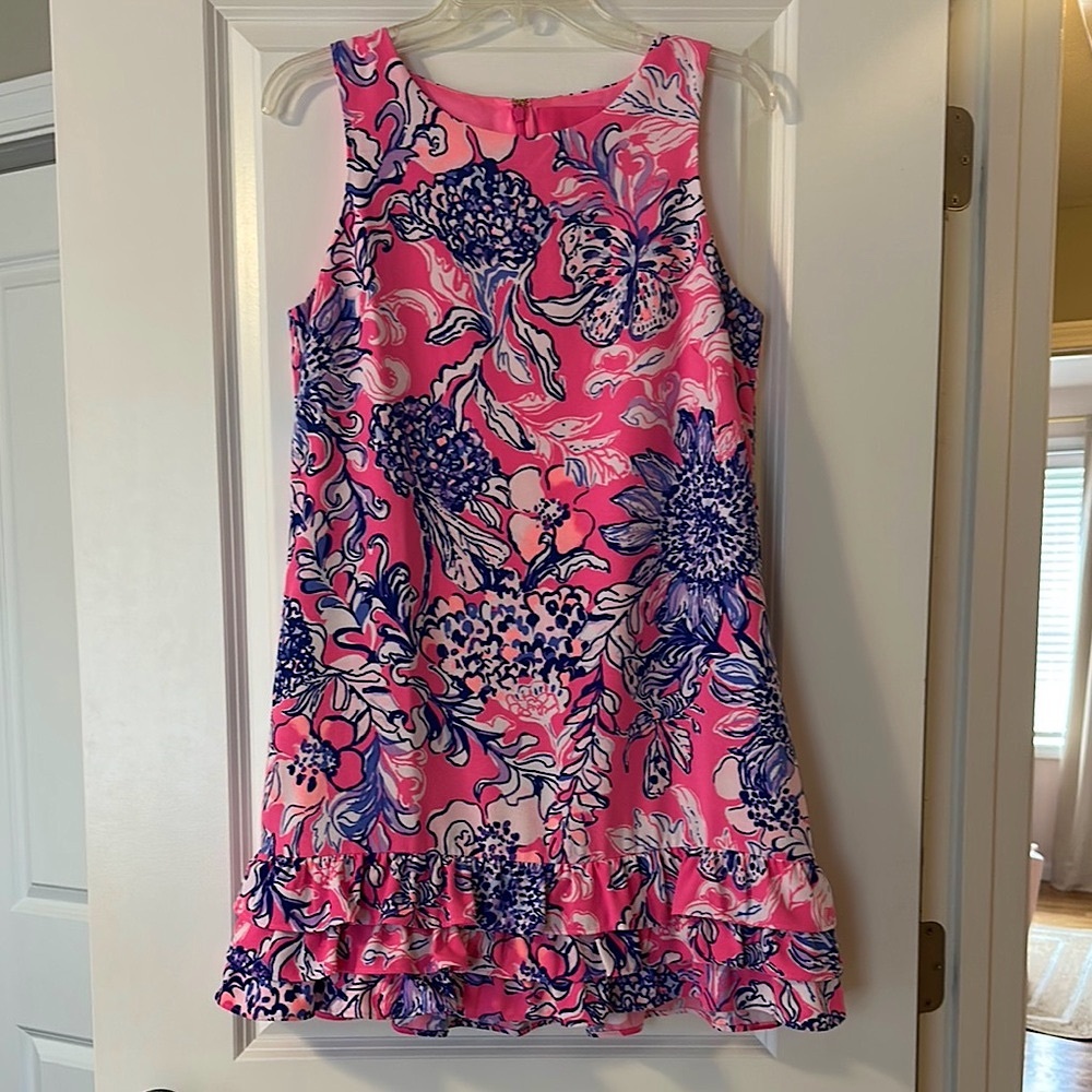 Lilly Pulitzer Floral Pink and Blue Sleeveless Romper/Dress